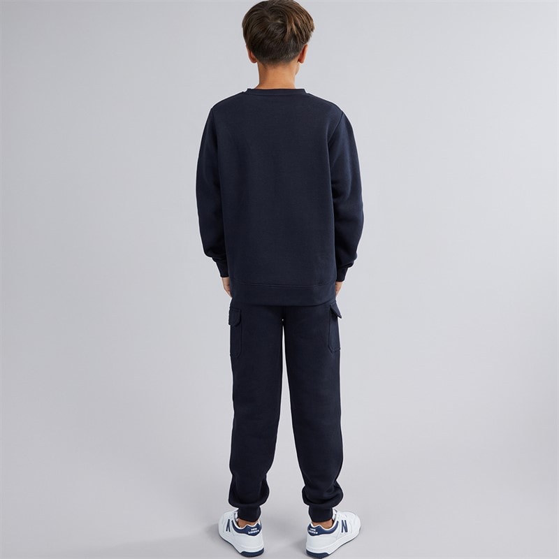 Kangaroo Poo Boys Sweatshirt And Cargo Joggers Tracksuit Navy - Image 2