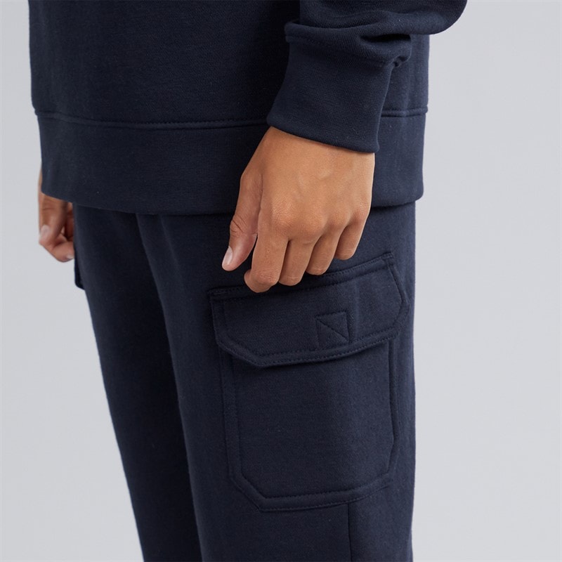 Kangaroo Poo Boys Sweatshirt And Cargo Joggers Tracksuit Navy - Image 3