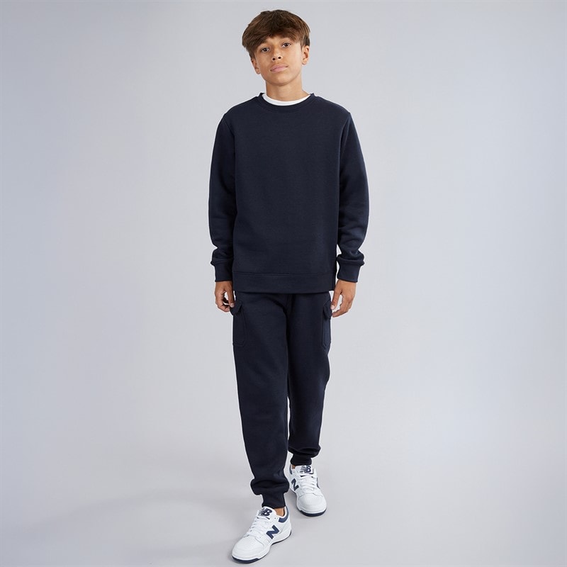 Kangaroo Poo Boys Sweatshirt And Cargo Joggers Tracksuit Navy - Image 4