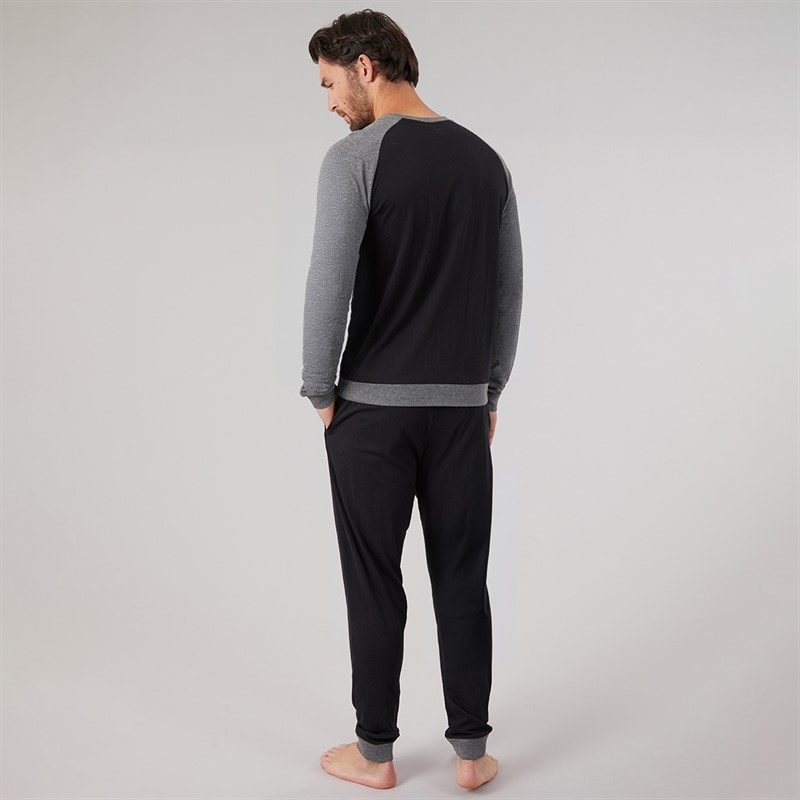 Kangaroo Poo Mens Loungewear Set Black - Image 2