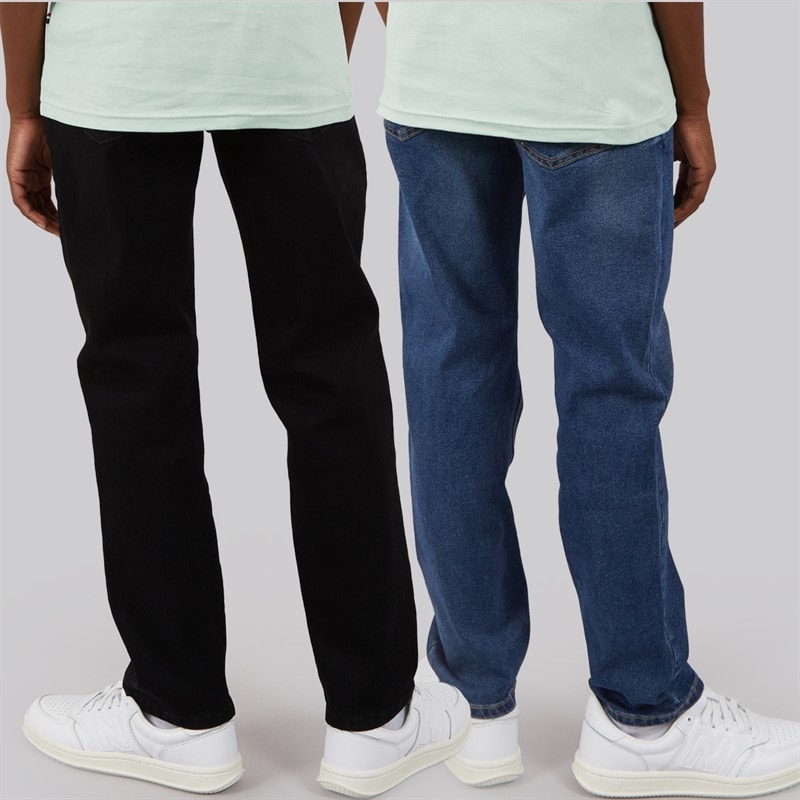Kangaroo Poo Boys Two Pack Regular Fit Stretch Jeans Black/Dark Indigo Wash - Image 2