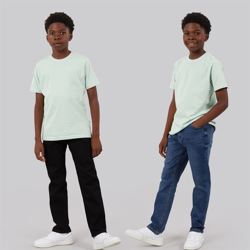 Kangaroo Poo Boys Two Pack Regular Fit Stretch Jeans Black/Dark Indigo Wash - Image 3