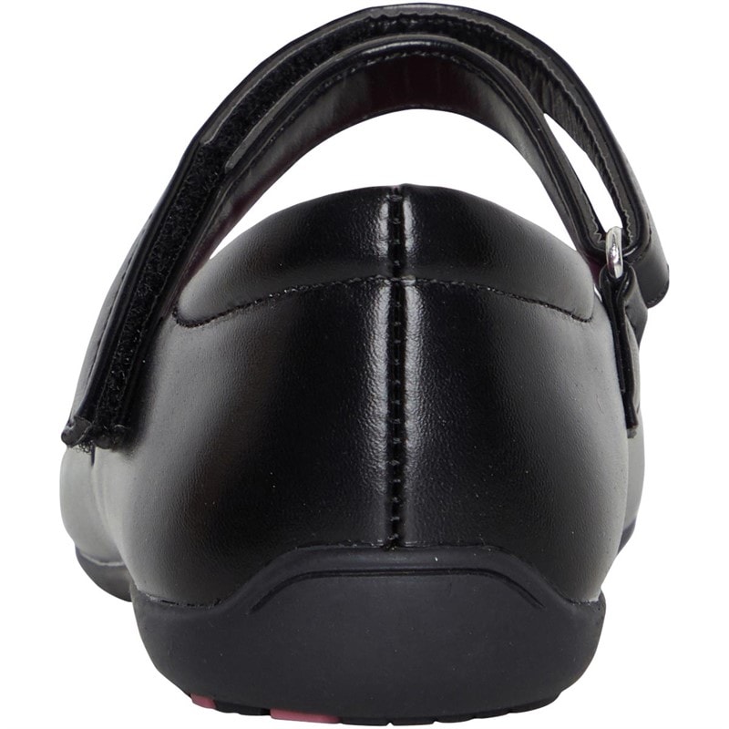 KP85 Girls Velcro Strap School Shoes Black - Image 3