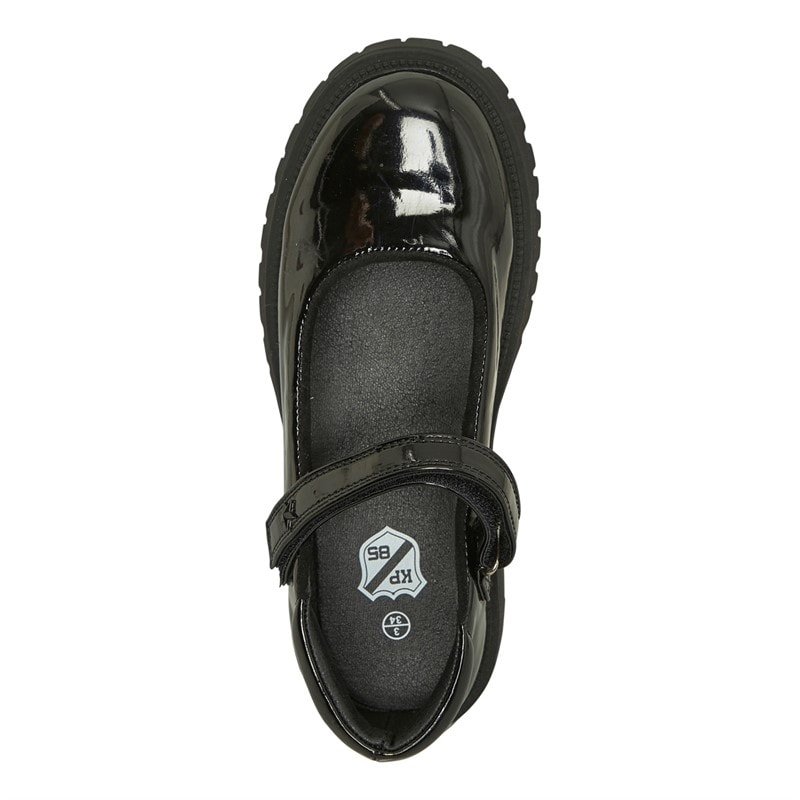 KP85 Junior Girls Arabella Mary Jane Shoes Black - Image 4