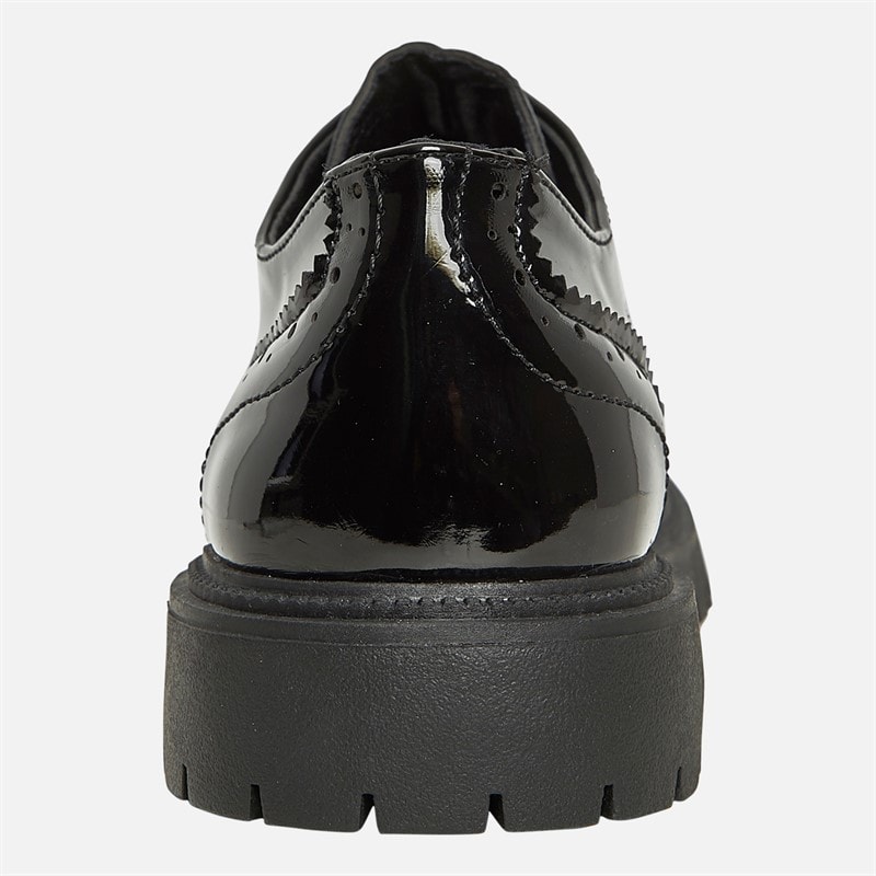 KP85 Girls Allegra Brogue Shoes Black Patent - Image 3