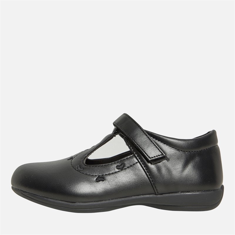 KP85 Girls Alice T-Bar Shoes Black - Image 1