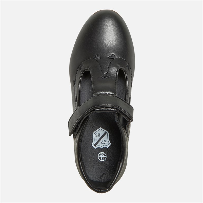 KP85 Girls Alice T-Bar Shoes Black - Image 4
