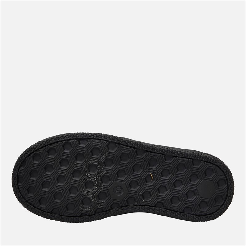 KP85 Junior Boys Dual Strap Trainers Black Leather - Image 2