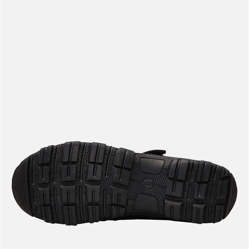 KP85 Junior Boys Strap Trainers Black Leather - Image 2