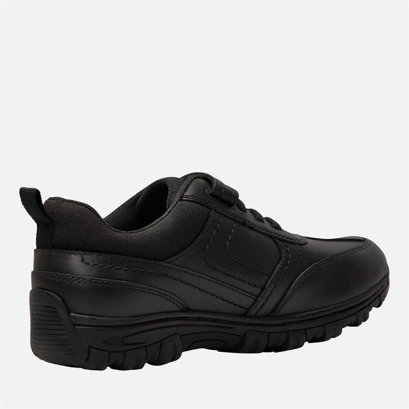 KP85 Junior Boys Strap Trainers Black Leather - Image 5