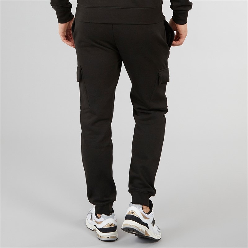Kings Will Dream Mens Crosby Fleece Cargo 2.0 Joggers Jet Black/White - Image 2
