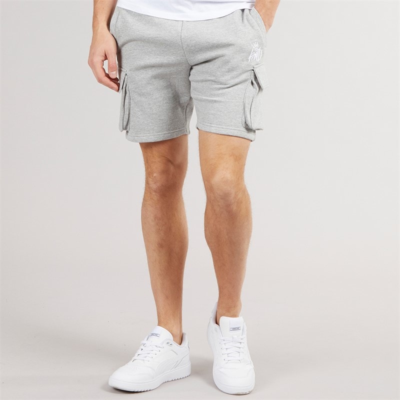 Kings Will Dream Mens Crosby 2.0 Cargo Shorts Grey Marl/Optic White - Image 1