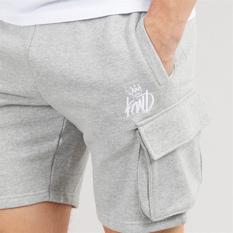 Kings Will Dream Mens Crosby 2.0 Cargo Shorts Grey Marl/Optic White - Image 3