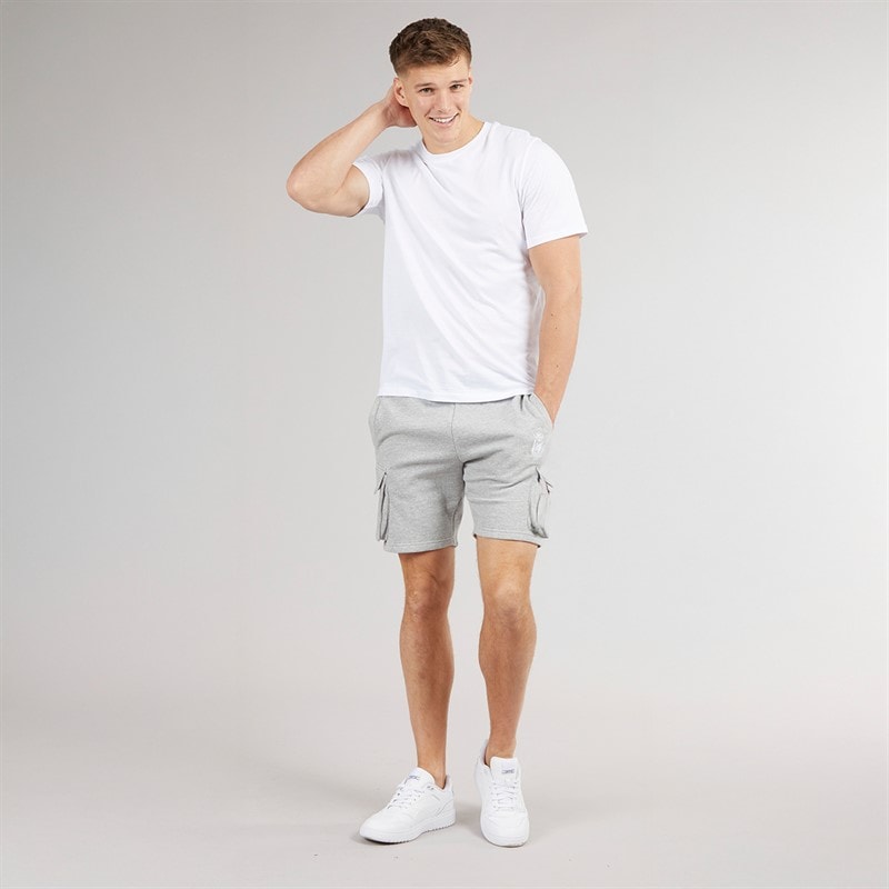 Kings Will Dream Mens Crosby 2.0 Cargo Shorts Grey Marl/Optic White - Image 4