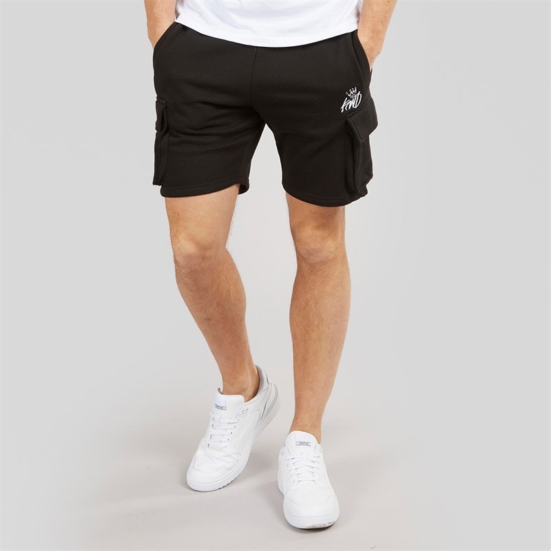 Kings Will Dream Mens Crosby 2.0 Cargo Shorts Black/White - Image 1