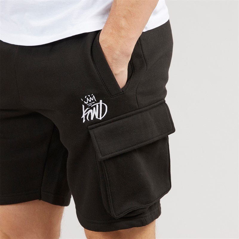 Kings Will Dream Mens Crosby 2.0 Cargo Shorts Black/White - Image 3