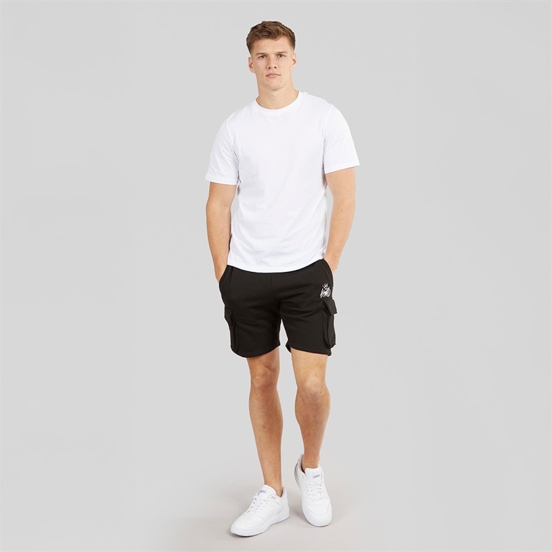 Kings Will Dream Mens Crosby 2.0 Cargo Shorts Black/White - Image 4