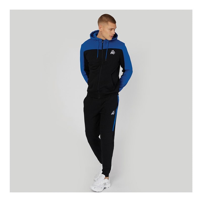 Kings Will Dream Mens Burton Fleece Tracksuit Jet Black/Cobalt - Image 3