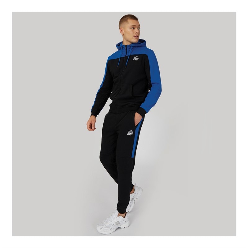 Kings Will Dream Mens Burton Fleece Tracksuit Jet Black/Cobalt - Image 4