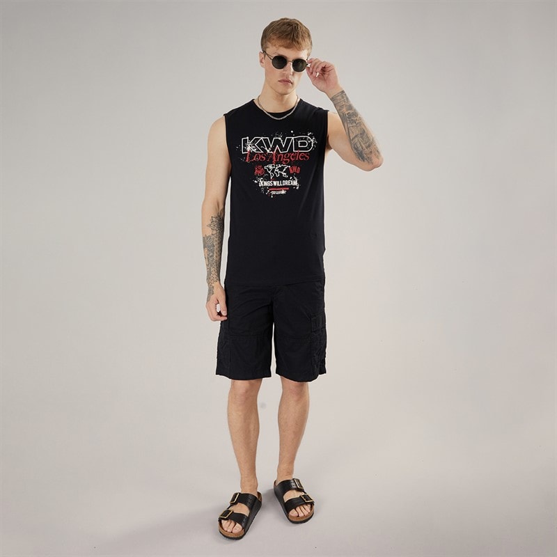 Kings Will Dream Mens Mapped Tank Top Black - Image 4