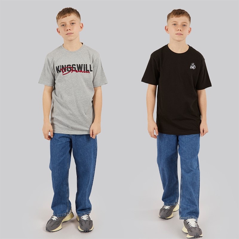Kings Will Dream Boys Bilkiecore Two Pack T-Shirts Grey/Black - Image 3