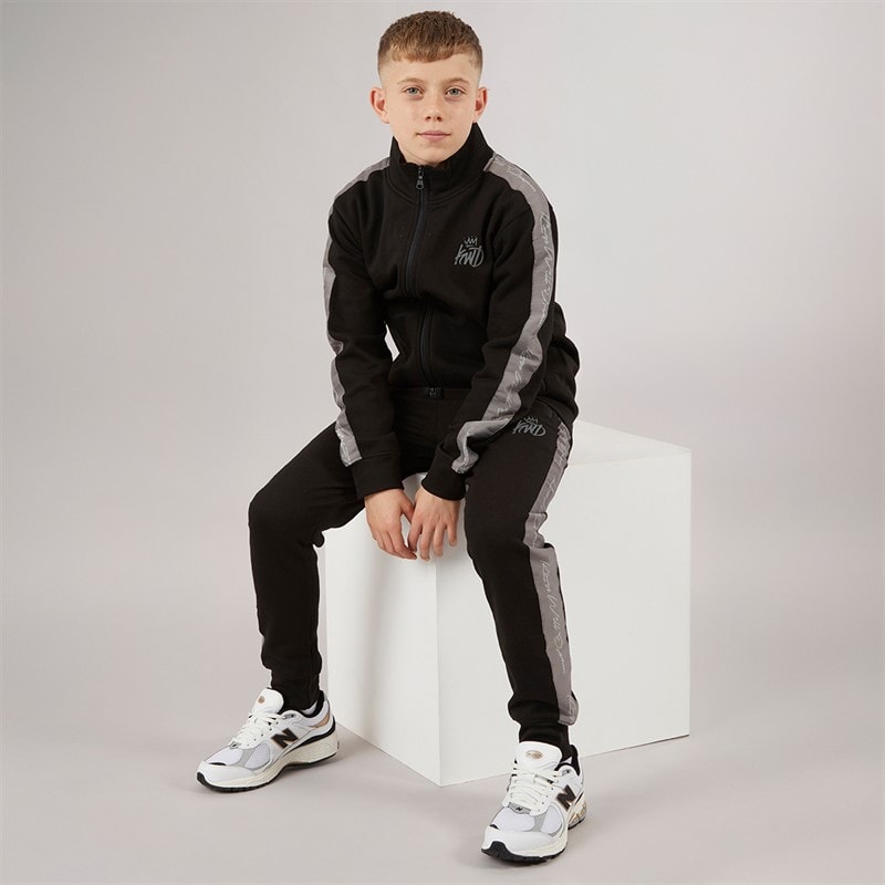 Kings Will Dream Boys Terranced Tracksuit Set Black - Image 1