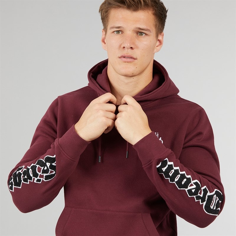 Kings Will Dream Mens Sleevely Hoodie Burgundy - Image 3