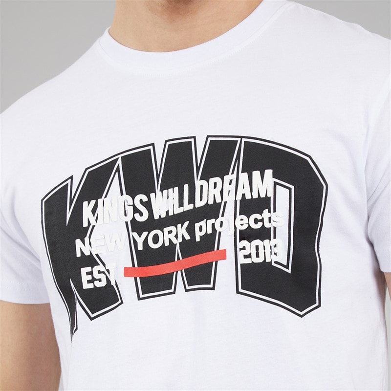 Kings Will Dream Mens Typeover T-Shirt White - Image 3