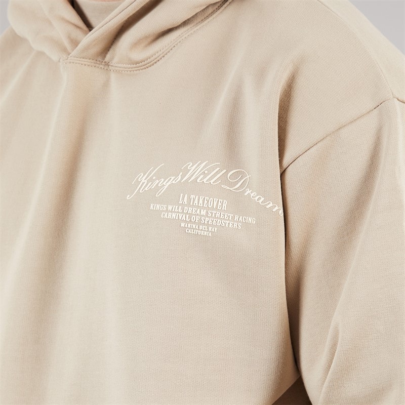 Kings Will Dream Mens Arch Relaxed Fit Hoodie Stone - Image 3