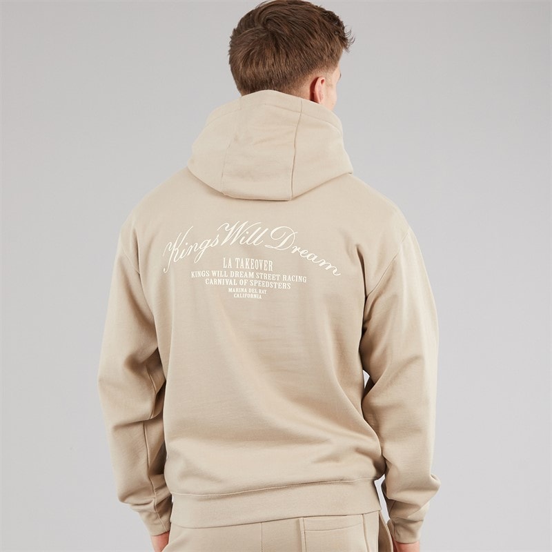 Kings Will Dream Mens Arch Relaxed Fit Hoodie Stone - Image 5