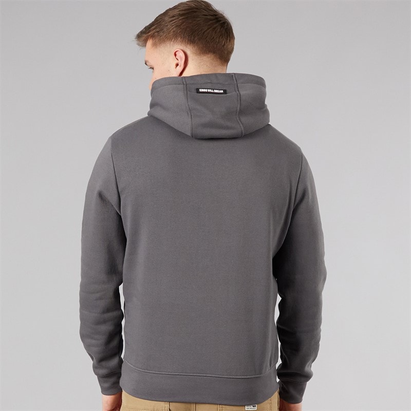 Kings Will Dream Mens Typeover Hoodie Asphalt - Image 2