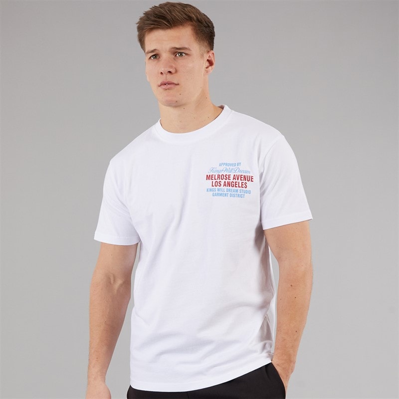 Kings Will Dream Mens Melrose Relaxed Fit T-Shirt White - Image 2