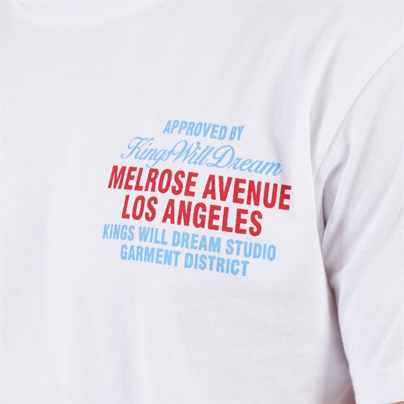 Kings Will Dream Mens Melrose Relaxed Fit T-Shirt White - Image 3