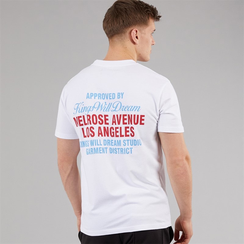 Kings Will Dream Mens Melrose Relaxed Fit T-Shirt White - Image 5