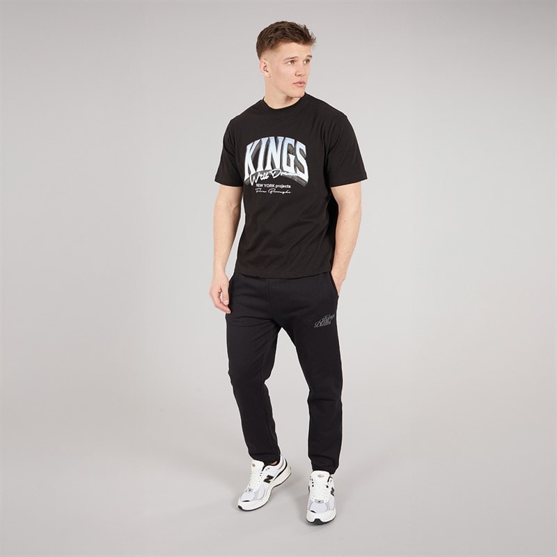 Kings Will Dream Mens Scripted Joggers Black - Image 4