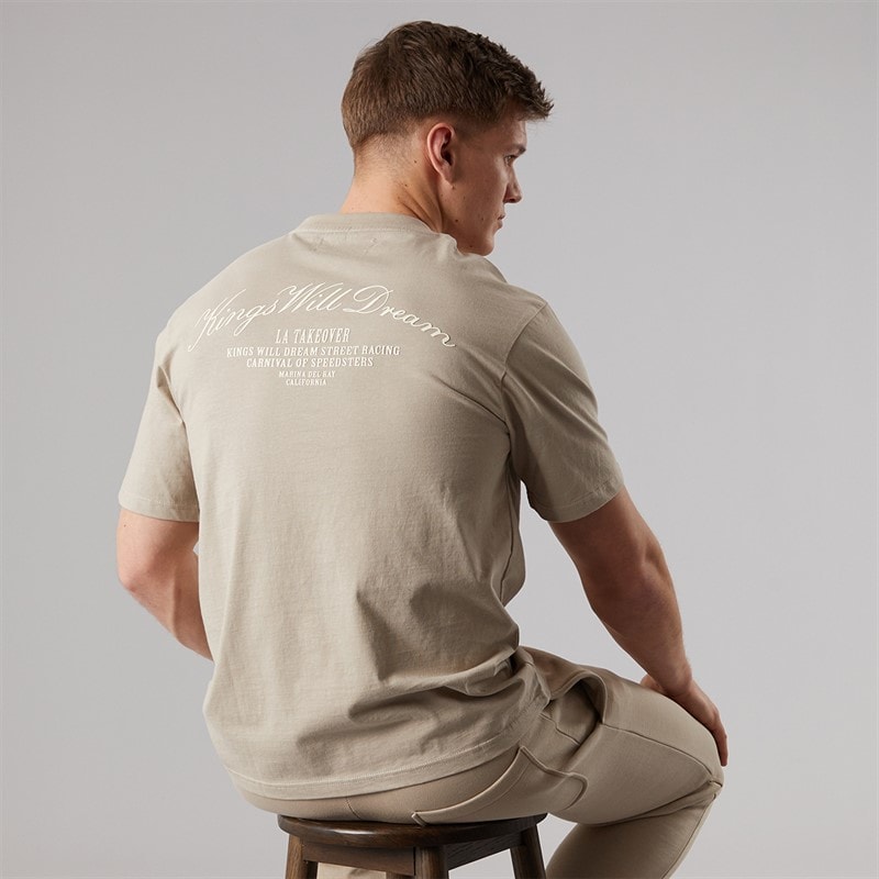Kings Will Dream Mens Arch Relaxed Fit T-Shirt Stone
