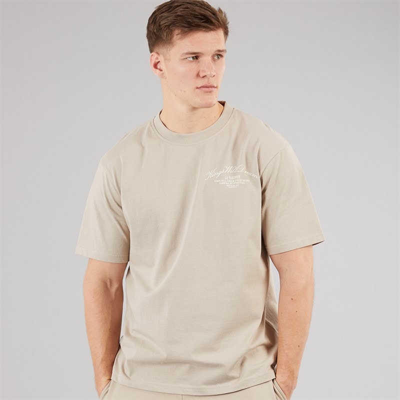 Kings Will Dream Mens Arch Relaxed Fit T-Shirt Stone - Image 2