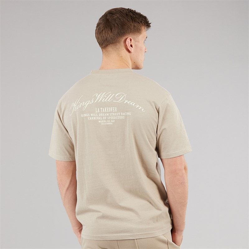 Kings Will Dream Mens Arch Relaxed Fit T-Shirt Stone - Image 3