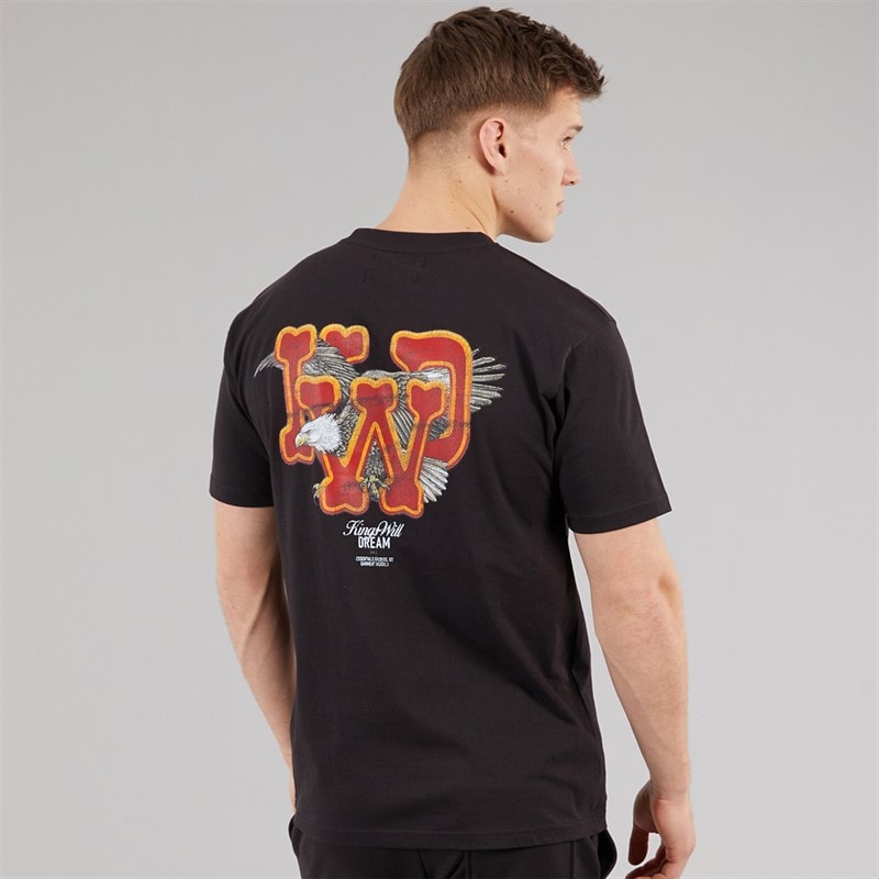 Kings Will Dream Mens Eagle Relaxed Fit T-Shirt Black - Image 3