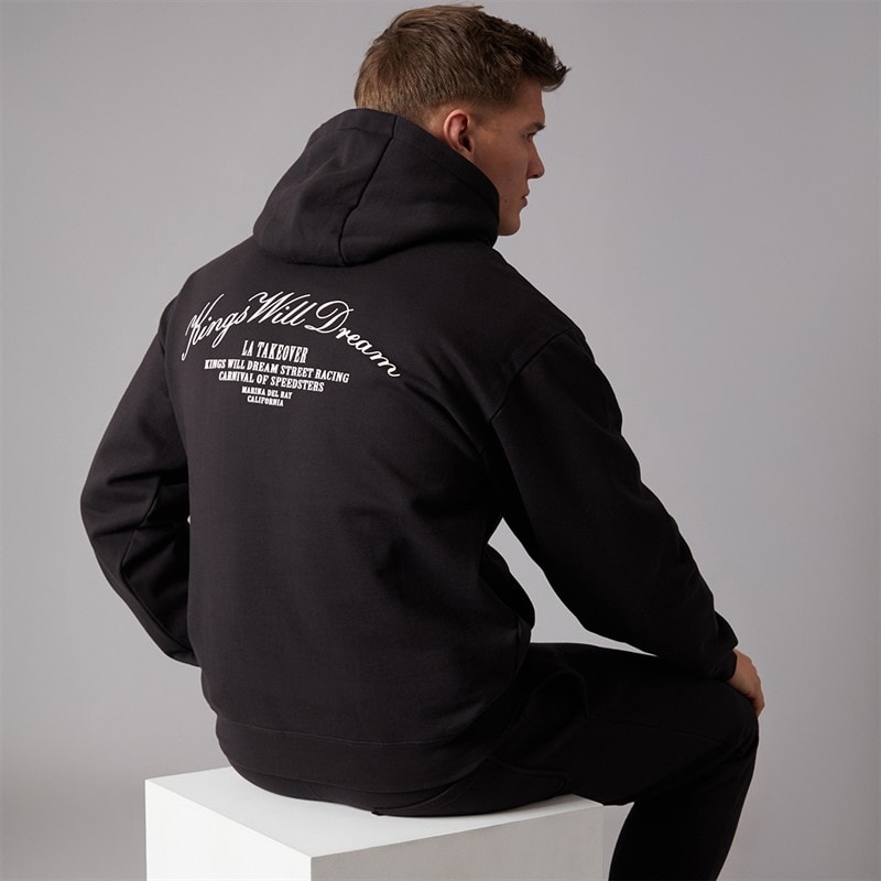 Kings Will Dream Mens Arch Relaxed Fit Hoodie Black