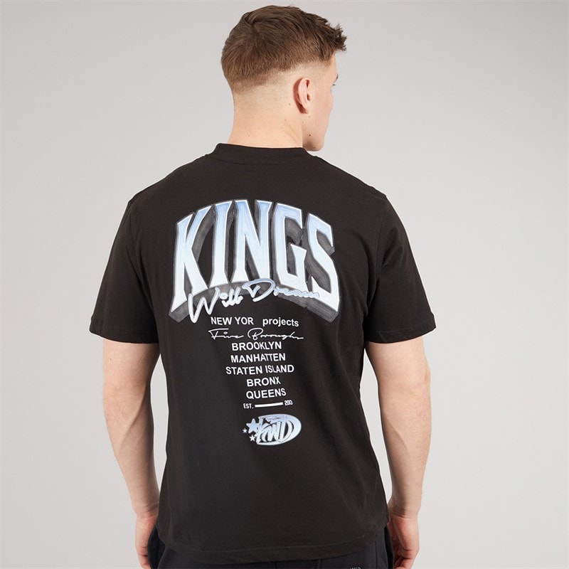 Kings Will Dream Mens Kingteam T-Shirt Black - Image 3