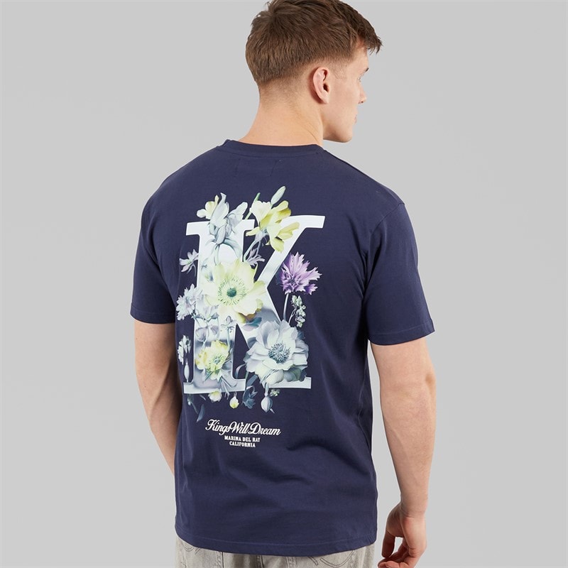 Kings Will Dream Mens Garden Relaxed Fit T-Shirt Navy - Image 3