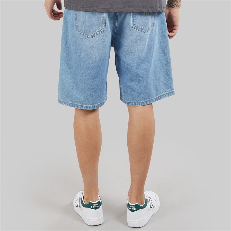 Kings Will Dream Mens Dubl Jord Relaxed Fit Denim Shorts Lightwash - Image 2