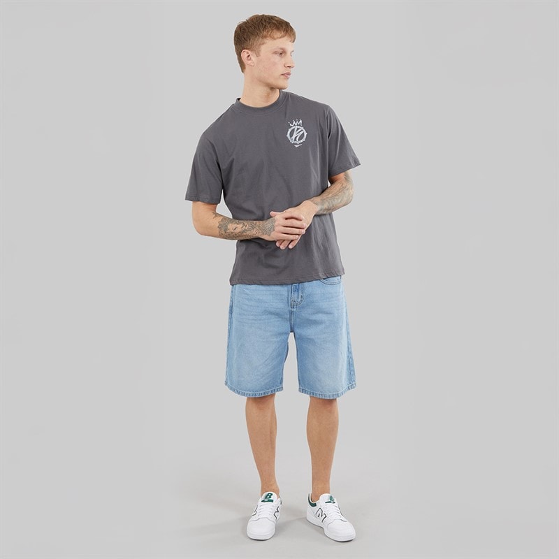 Kings Will Dream Mens Dubl Jord Relaxed Fit Denim Shorts Lightwash - Image 4