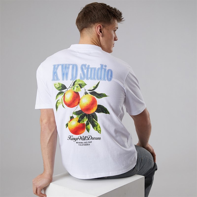 Kings Will Dream Mens Citrus Relaxed Fit T-Shirt White