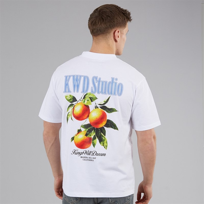 Kings Will Dream Mens Citrus Relaxed Fit T-Shirt White - Image 3