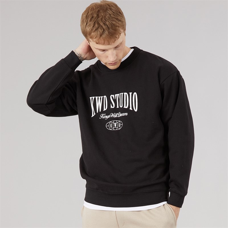 Kings Will Dream Mens Studio Crew Sweatshirt Black - Image 2