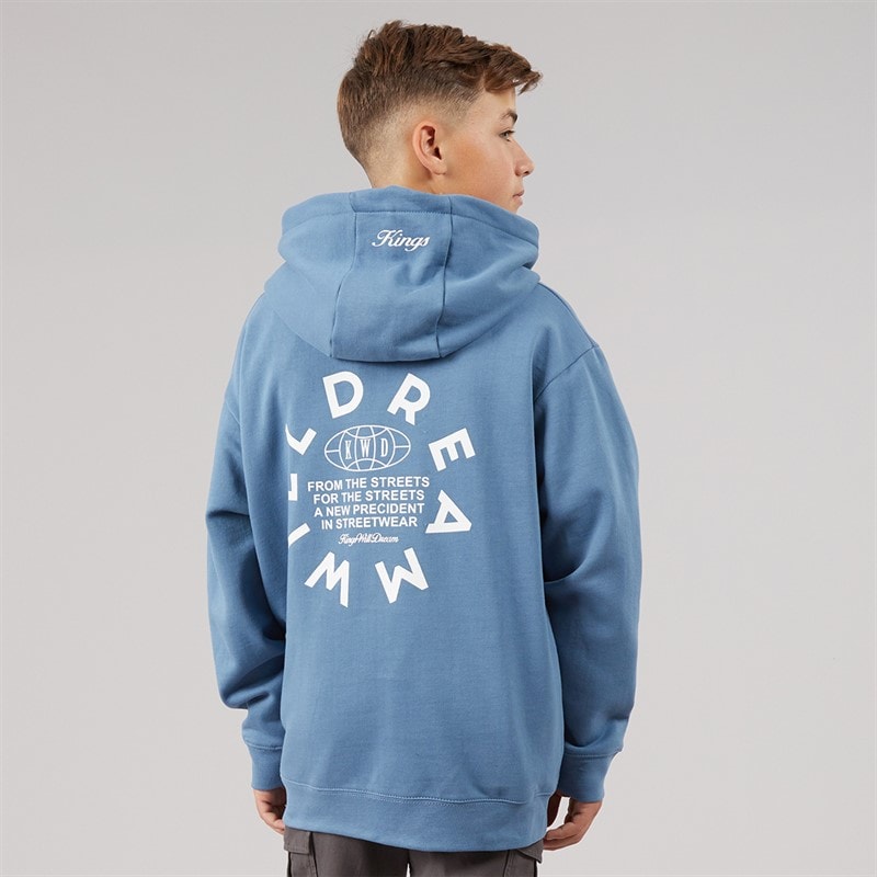 Kings Will Dream Boys Globalise Hoodie Blue - Image 3