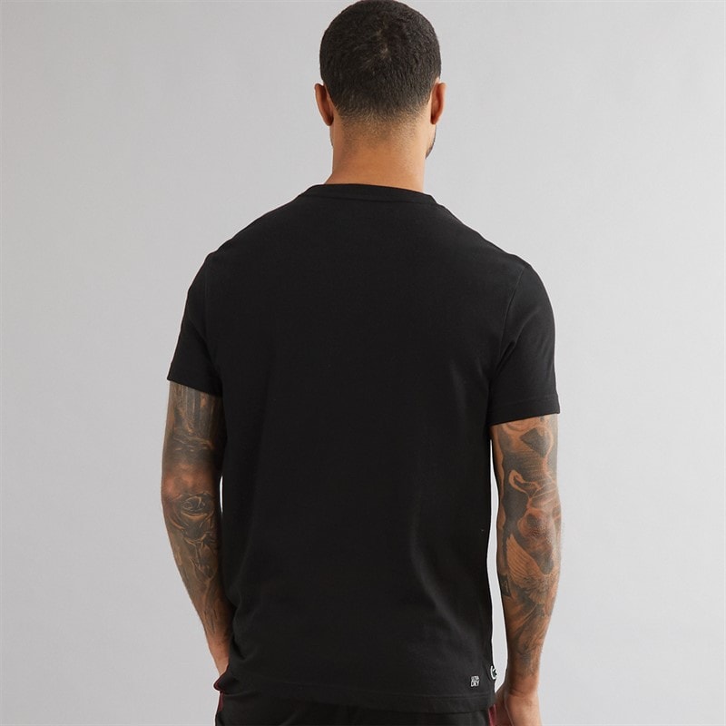 Lacoste Mens T-Shirt Black/White - Image 2
