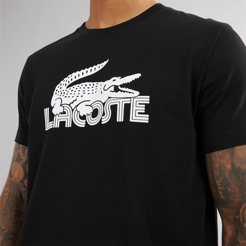Lacoste Mens T-Shirt Black/White - Image 4